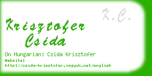 krisztofer csida business card